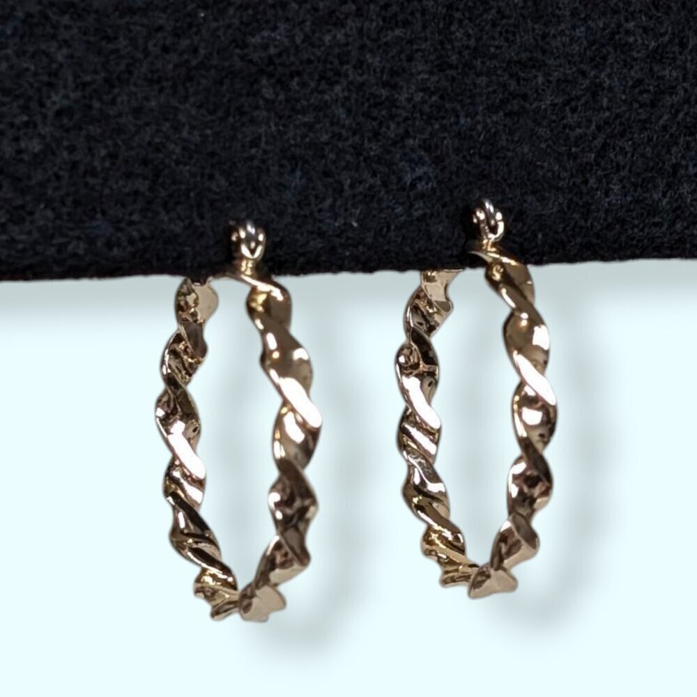 Flat Zig Zag Metal Hoop Earrings